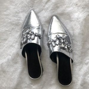 Silver Embellished ASOS Mules